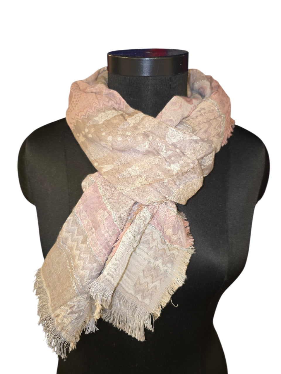 Mykt skjerf i bomull og silke (10)