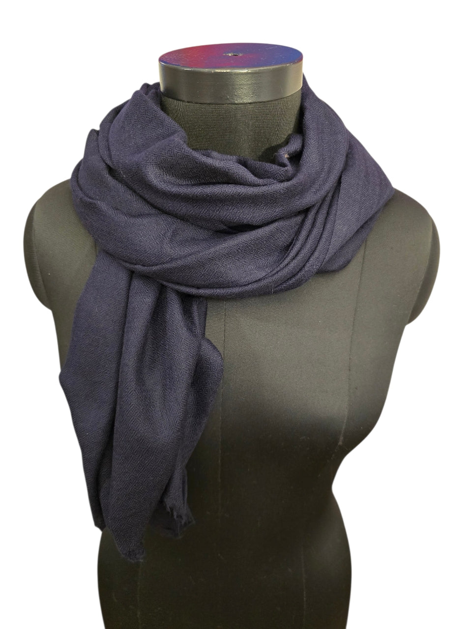 Marineblått cashmere skjerf (2)