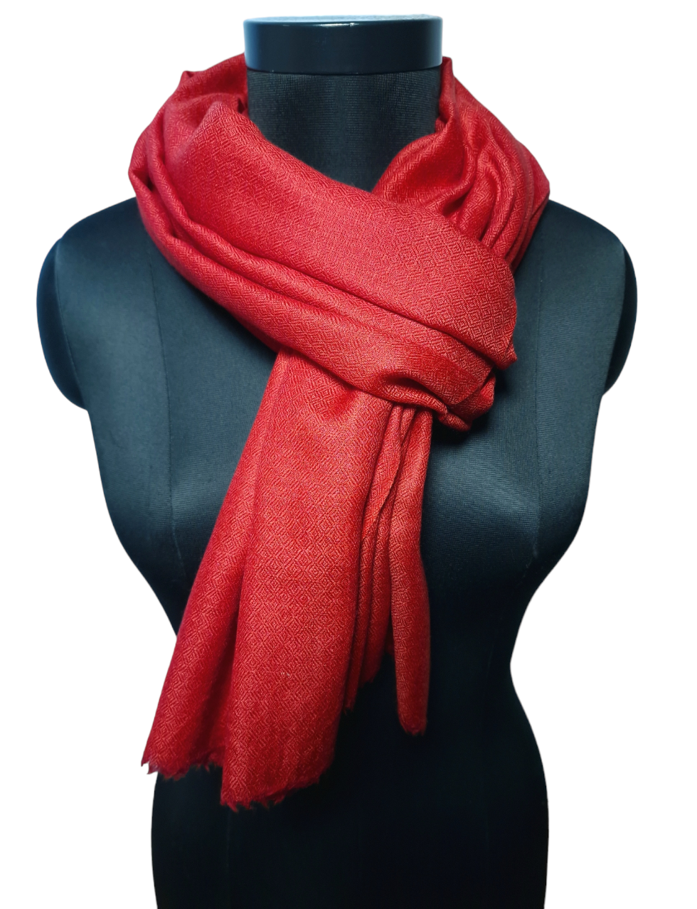 Dyp rødt cashmere skjerf(65)