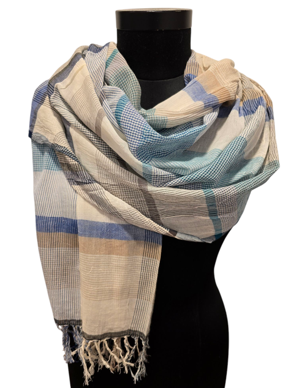 Friskt sommerskjerf i silke/bomull (4)