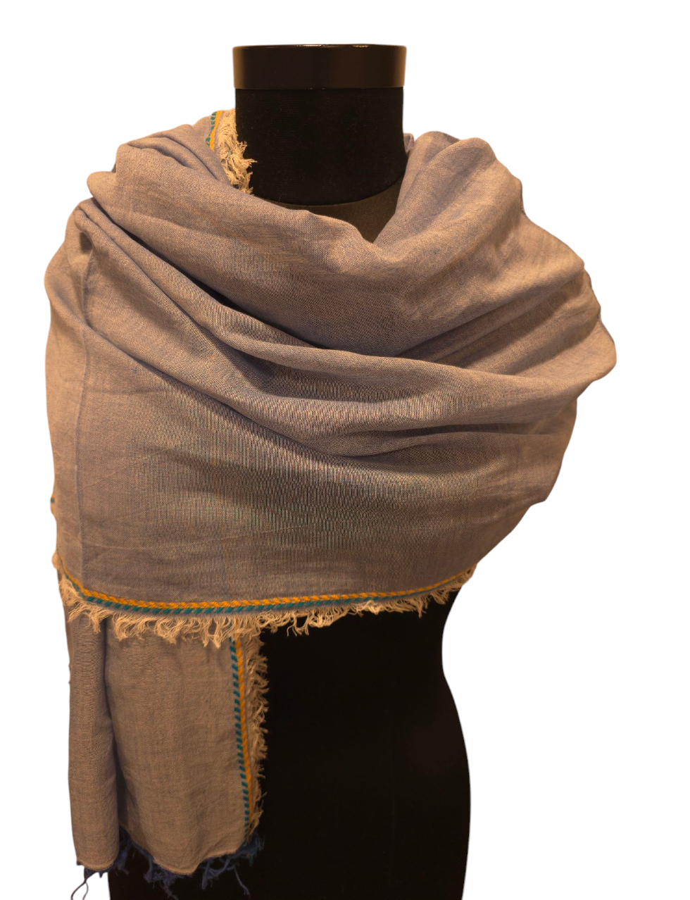 Blåmelert bomullsjal (1)