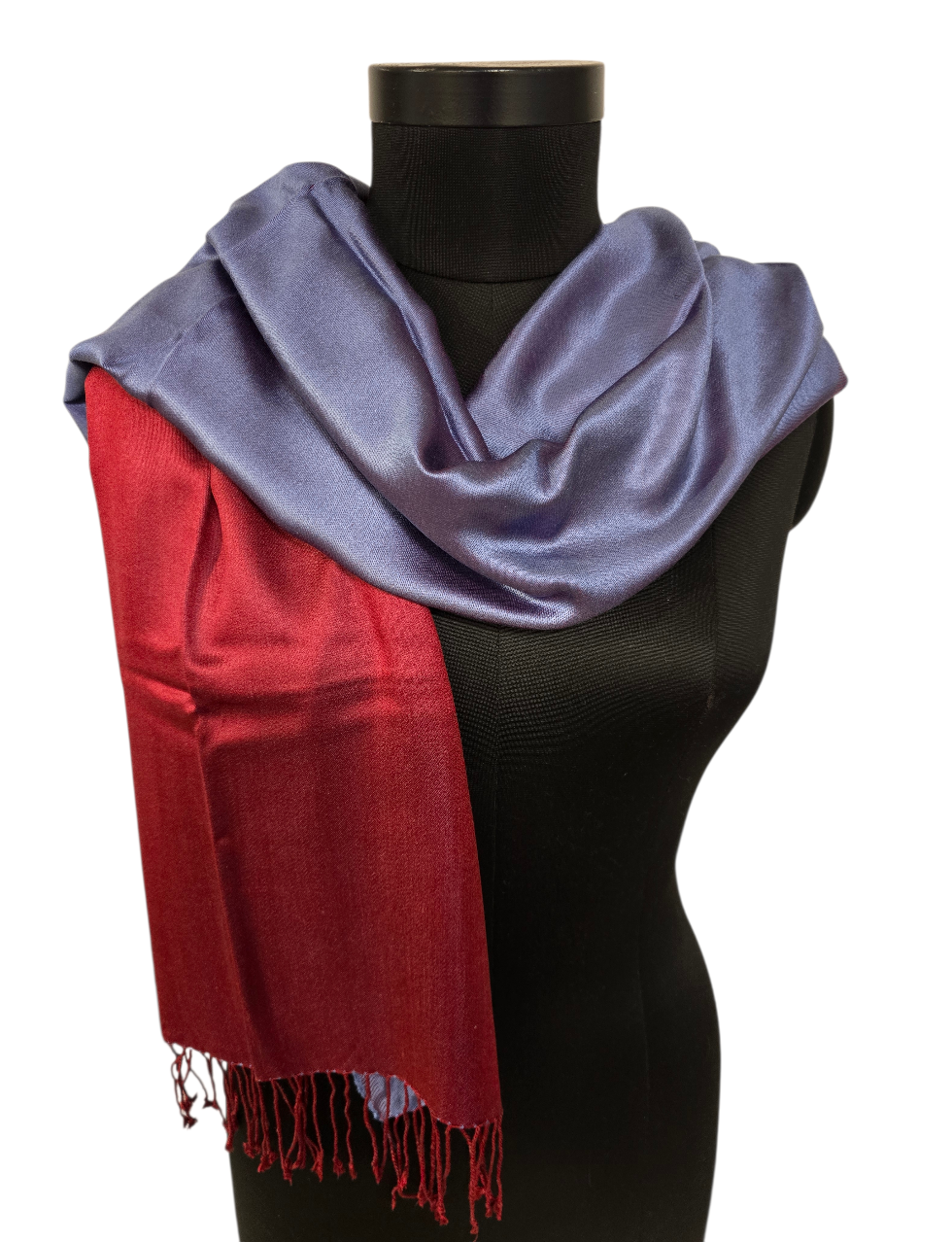Tosidig rødt og blått silkeskjerf (30)