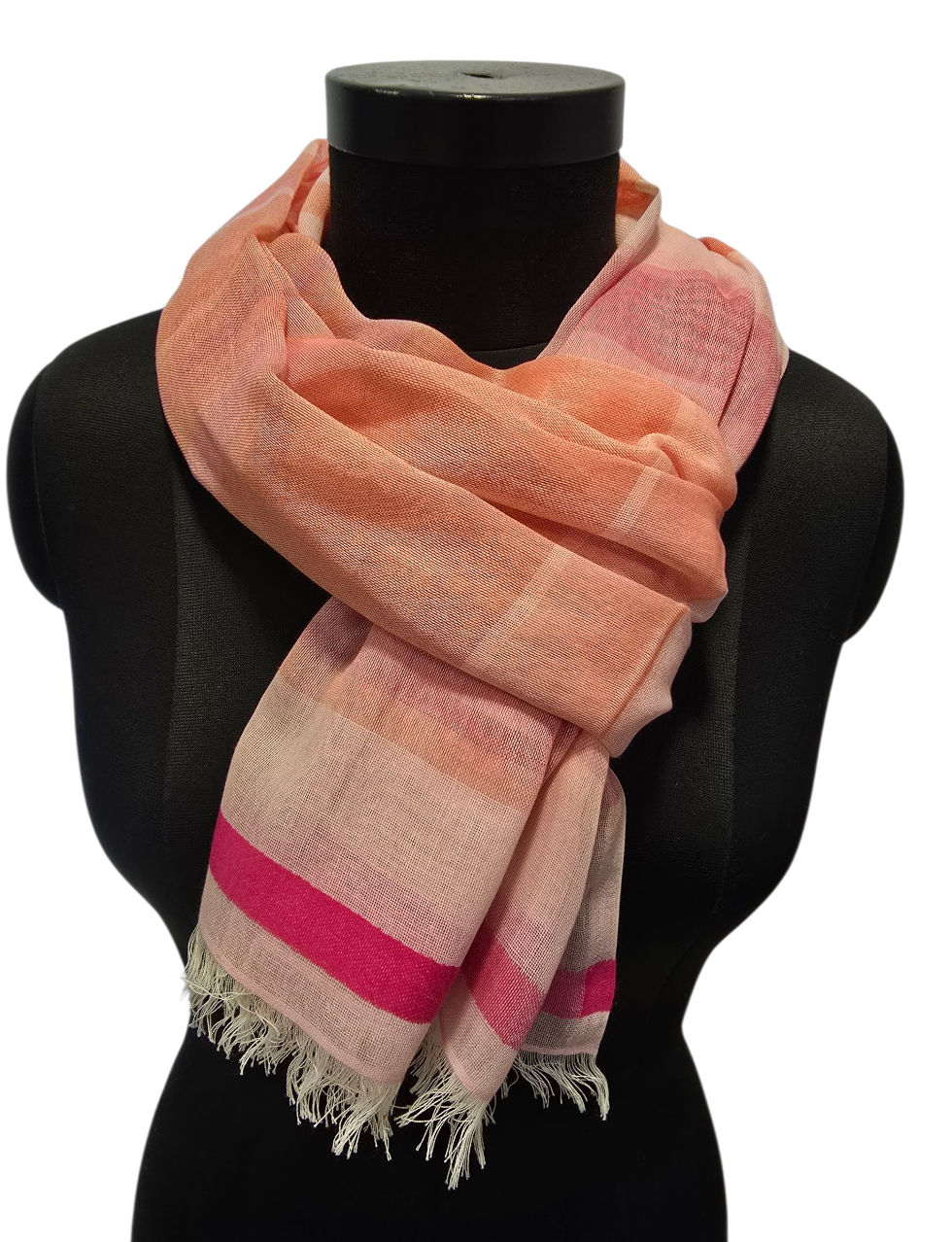 Super feminint bomullsskjerf med striper (093)