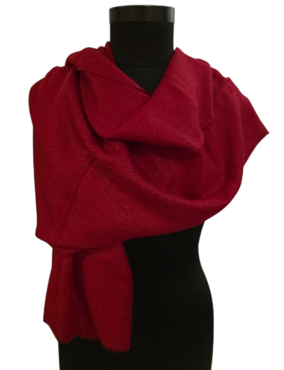 Håndvevet rødt pashmina sjal (9)