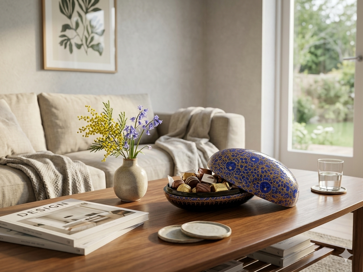 Lekkert blåblomstret påskeegg med lokk (14)