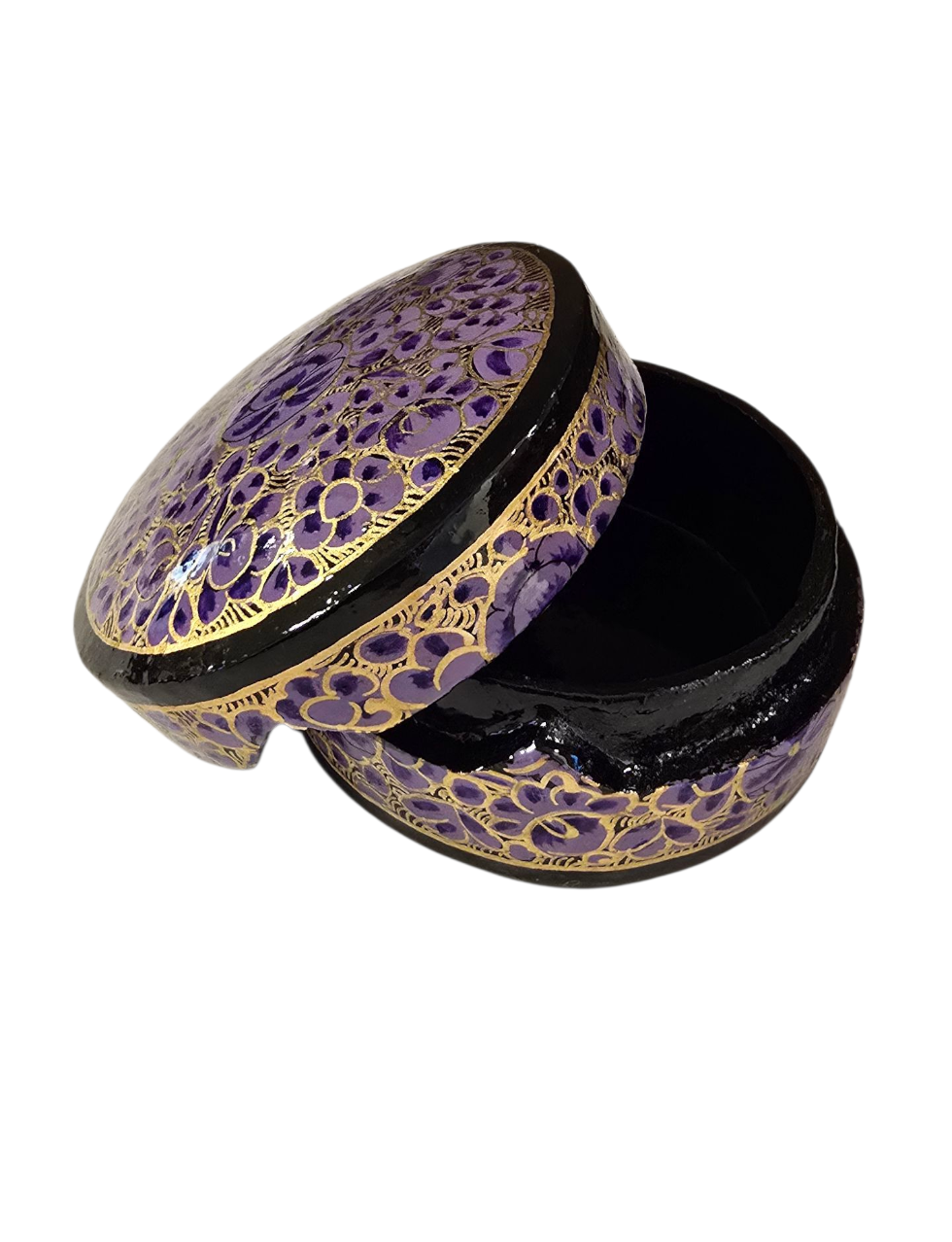 Rundt smykkeskrin med blomster mønster (38)