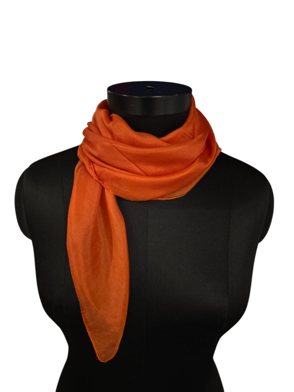 Oransje silkeskjerf (90x90cm) i 100% silke (47)