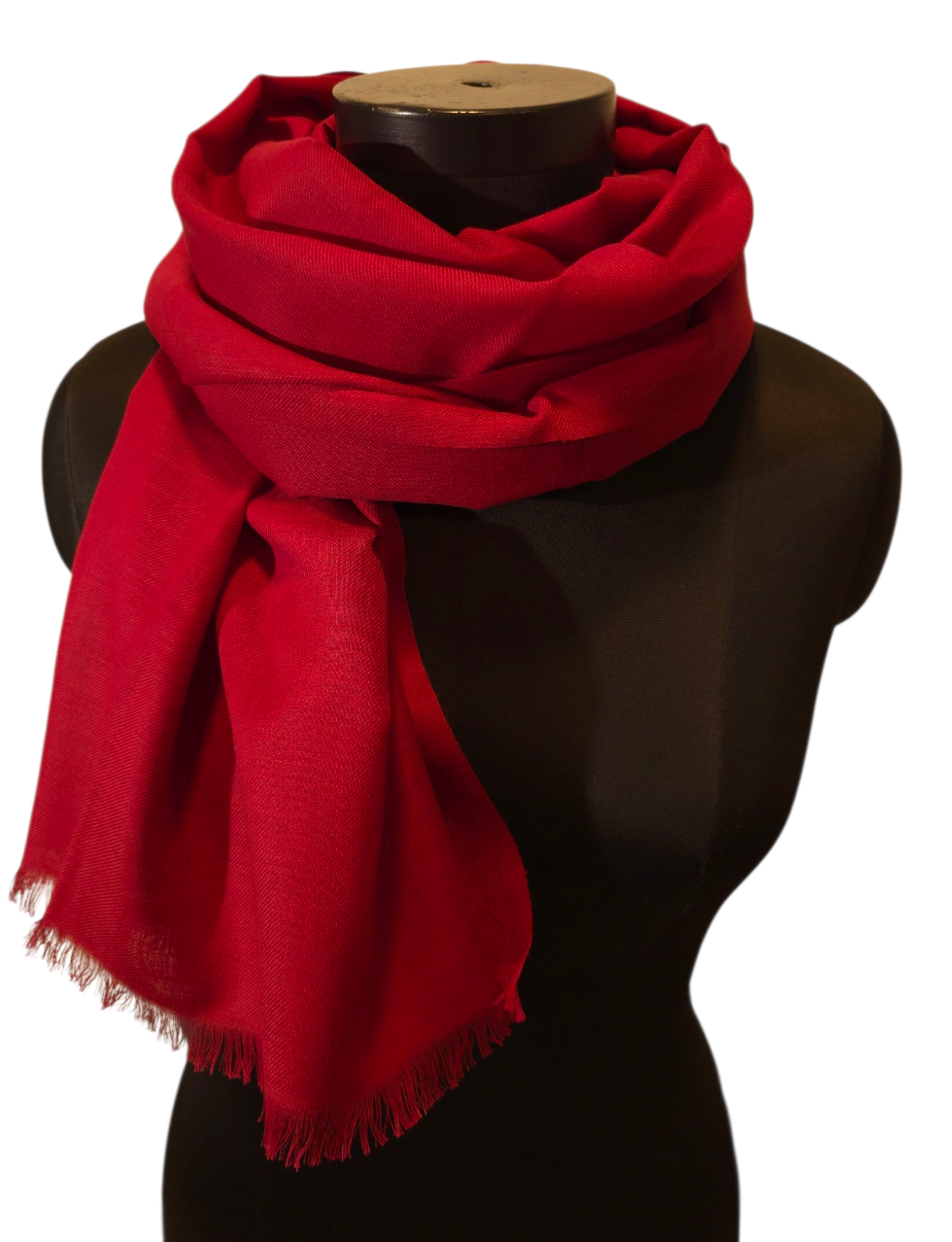 Rødt skjerf mot det brune i merino og bomull (02)