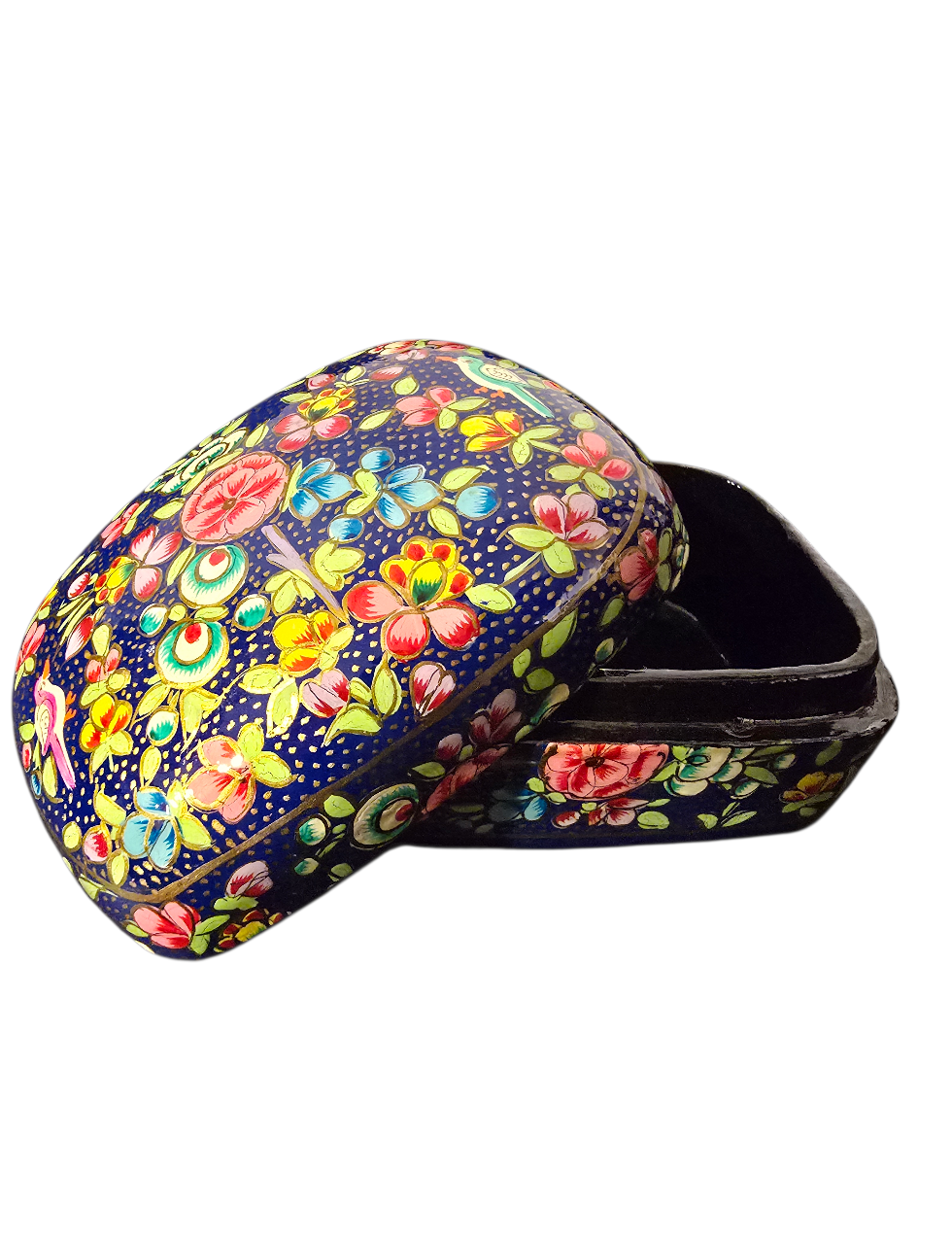 Dekorert blått smykkeskrin (4)