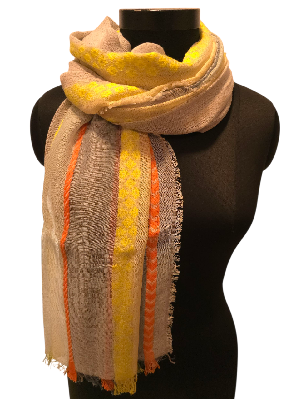 Fargerikt sjal i 100% ren bomull (131)