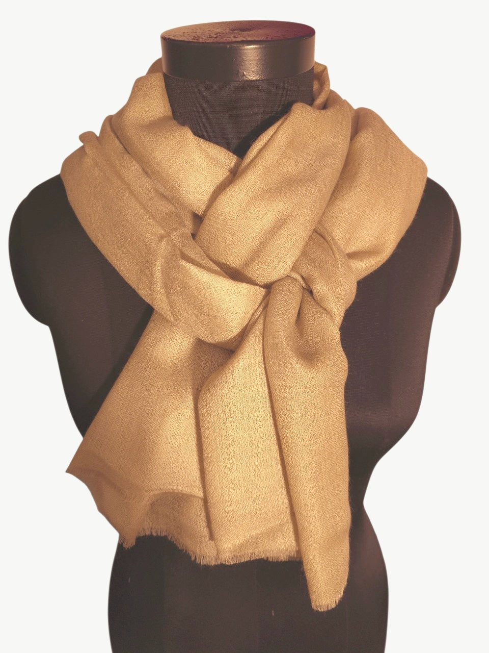 Naturfarget håndvevet pashmina sjal (11)