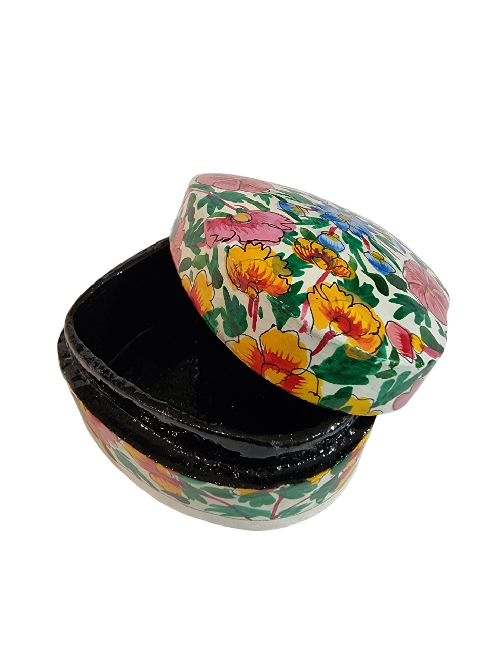 Lys hjerteformet boks med vakre blomster (03)