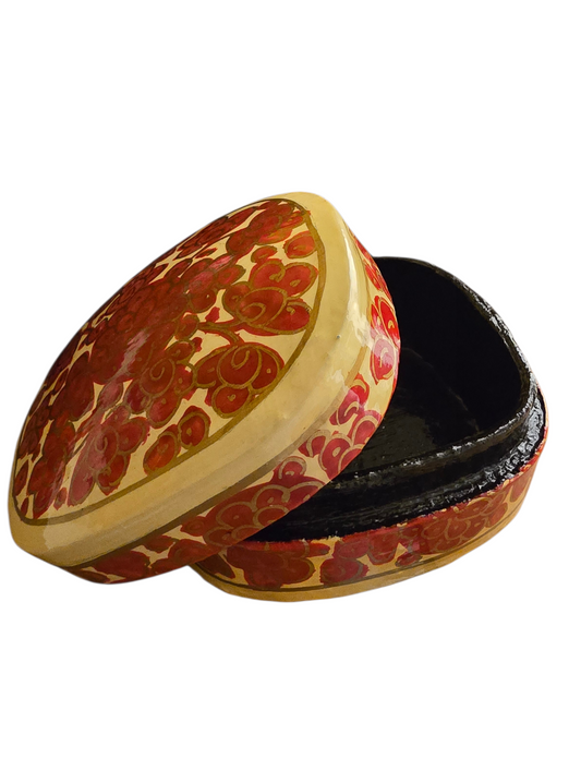 Håndlaget smørgul og rød liten boks (16)