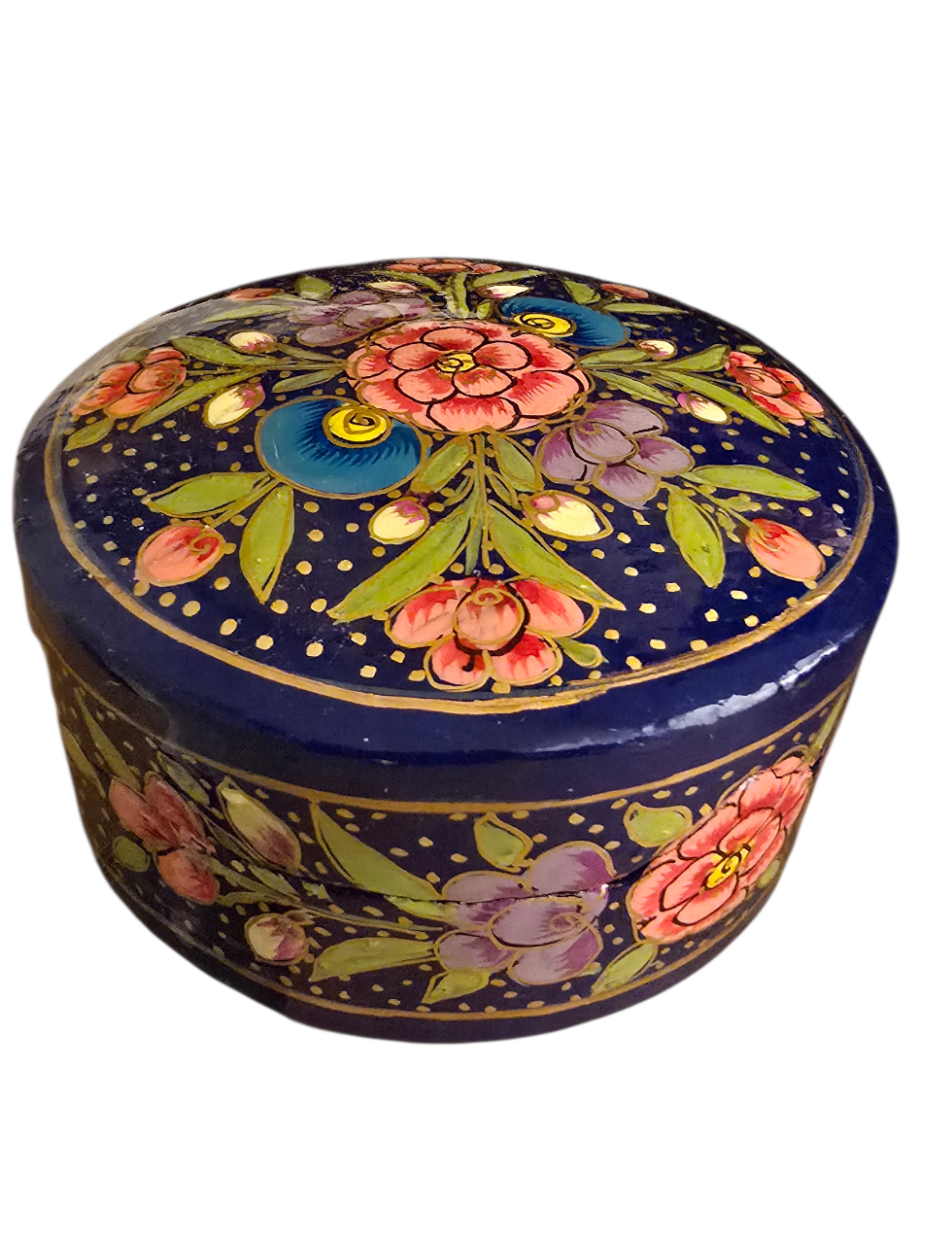 Blomstret blå liten vakker boks (21)