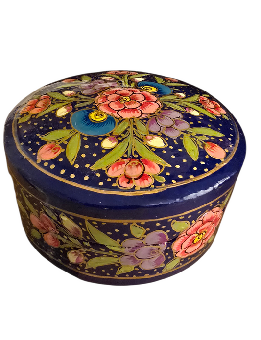 Blomstret blå liten vakker boks (21)