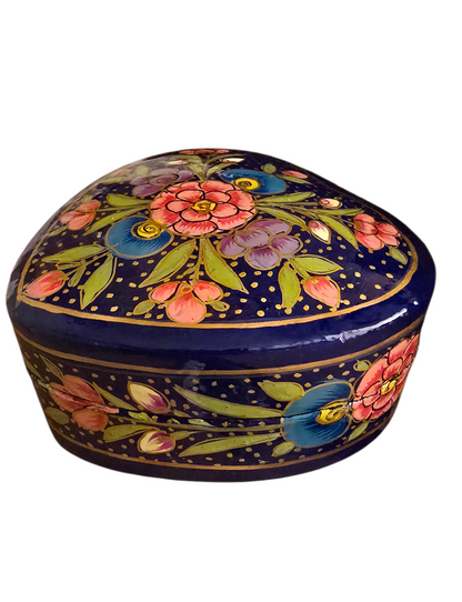 Blått hjerteformet lite skrin (20)