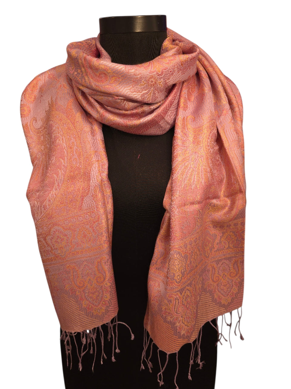 Eksklusivt 50x180 cm stort skjerf i ren silke (40)