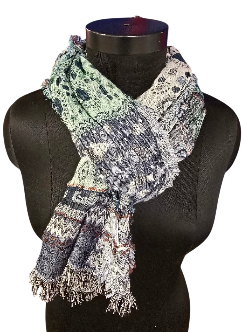 Behagelig skjerf i bomull og silke (11)