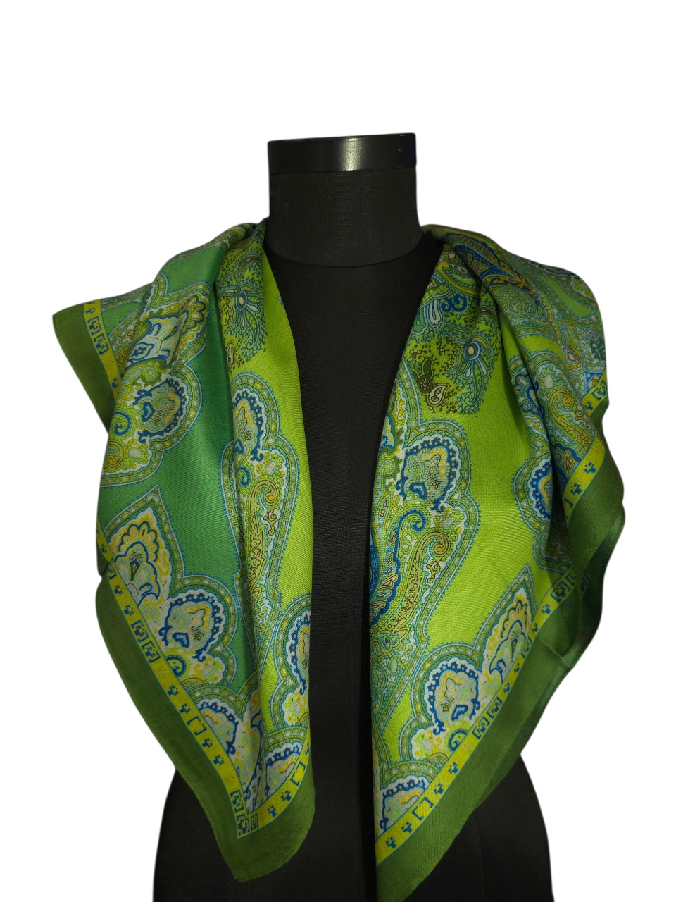 Smaragd harmonisk silkeskjerf på 100x100 cm (30)