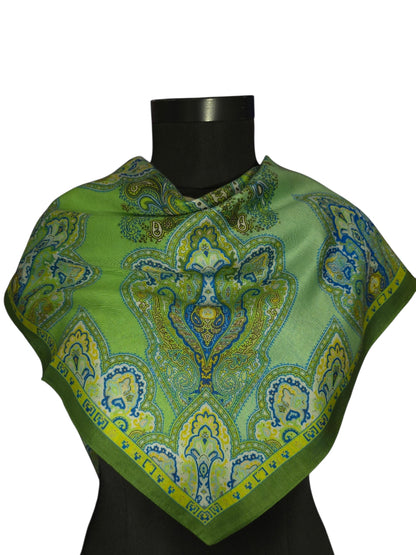 Smaragd harmonisk silkeskjerf på 100x100 cm (30)