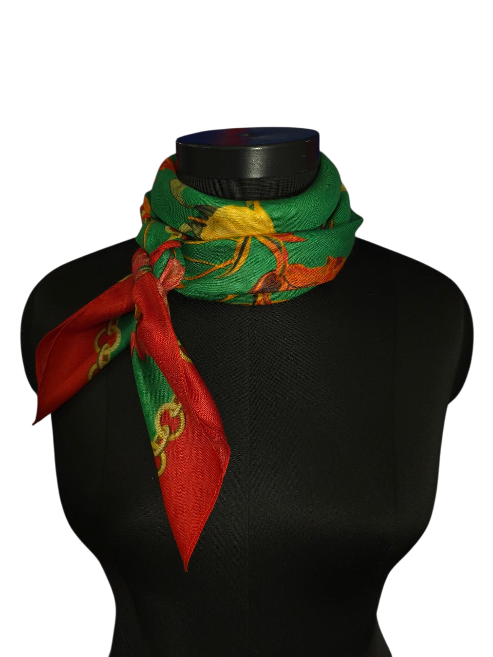 Botanisk eleganse - luksuriøst silkeskjerf på 100x100 cm (29)