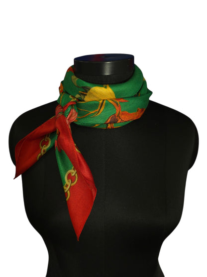 Botanisk eleganse - luksuriøst silkeskjerf på 100x100 cm (29)