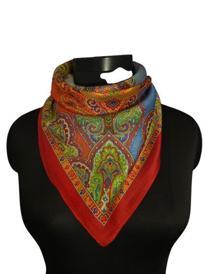 Kaleidoskopisk paisley luksuriøst silkeskjerf på 100x100 cm (28)