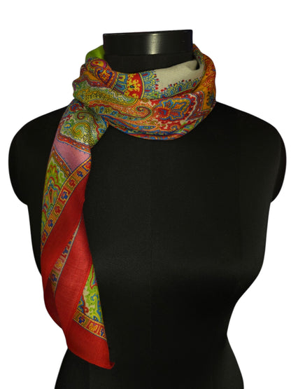 Kaleidoskopisk paisley luksuriøst silkeskjerf på 100x100 cm (28)