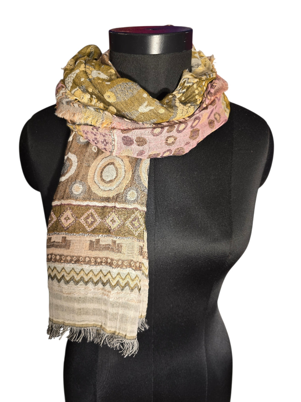 Jaquard vevet skjerf i bomull & silkeskjerf (16)