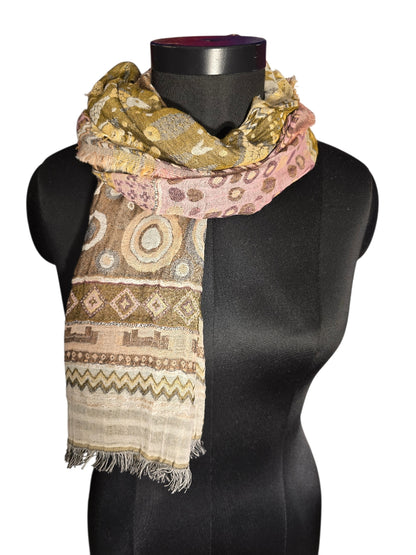 Jaquard vevet skjerf i bomull & silkeskjerf (16)