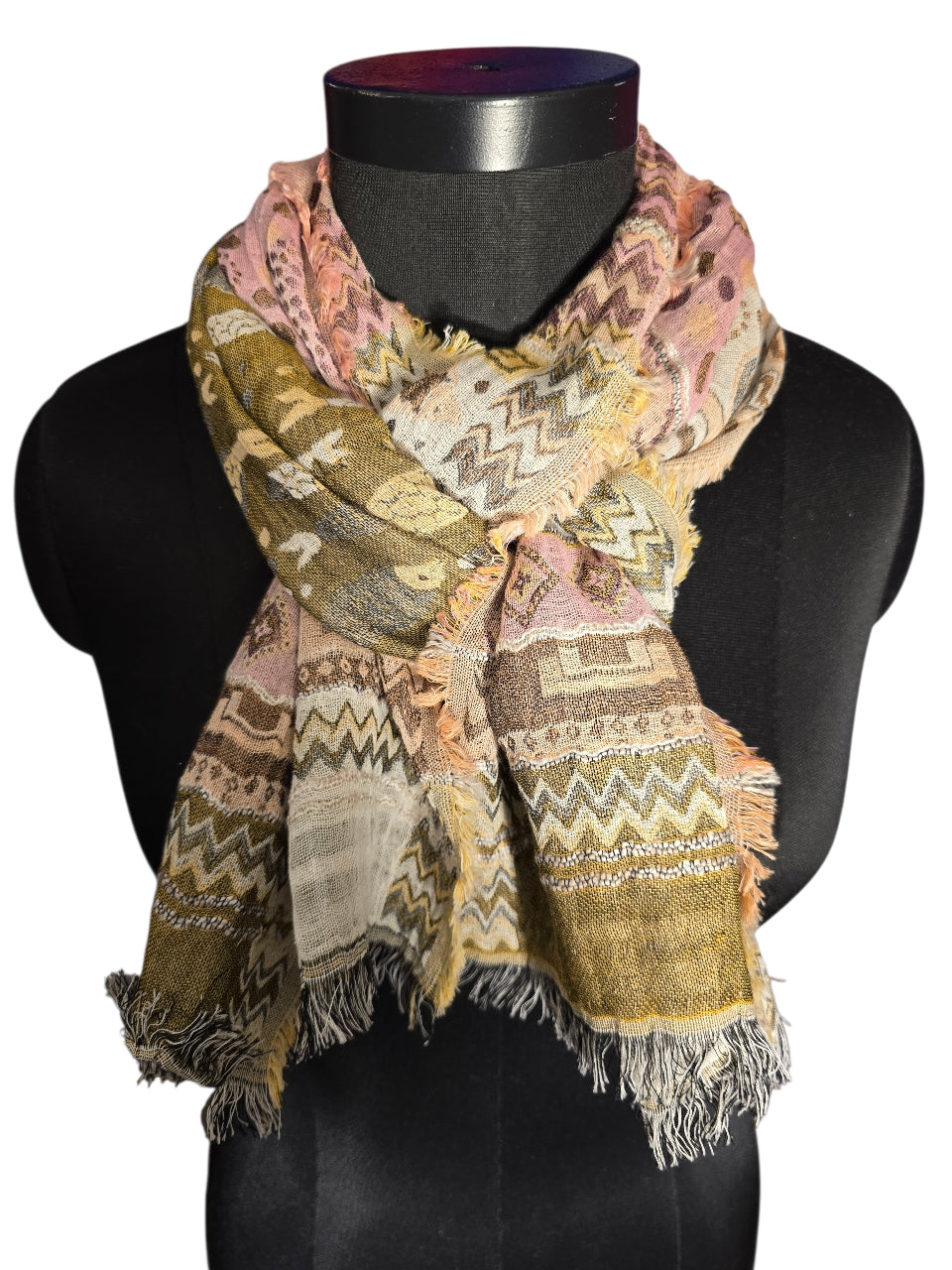 Jaquard vevet skjerf i bomull & silkeskjerf (16)