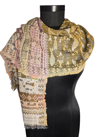 Jaquard vevet skjerf i bomull & silkeskjerf (16)