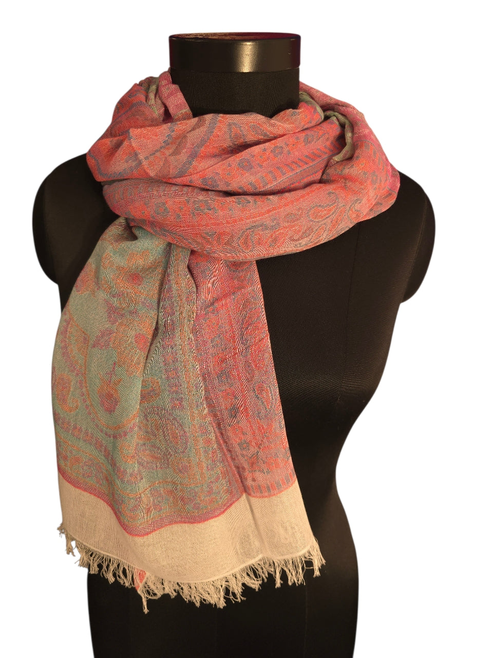 Deilig feminint skjerf i bomull og silke (0158)