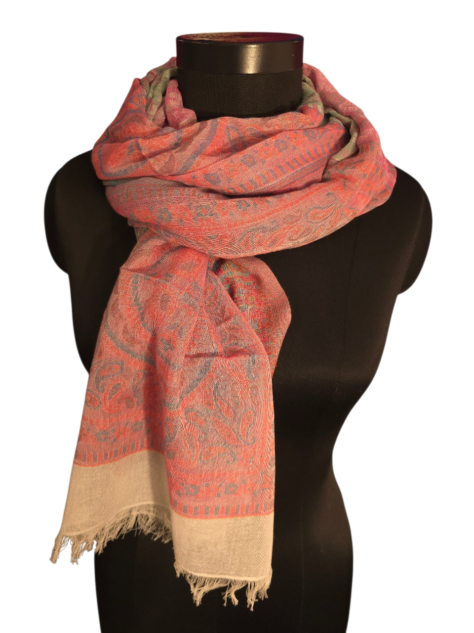 Deilig feminint skjerf i bomull og silke (0158)