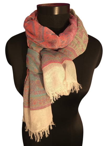 Deilig feminint skjerf i bomull og silke (0158)