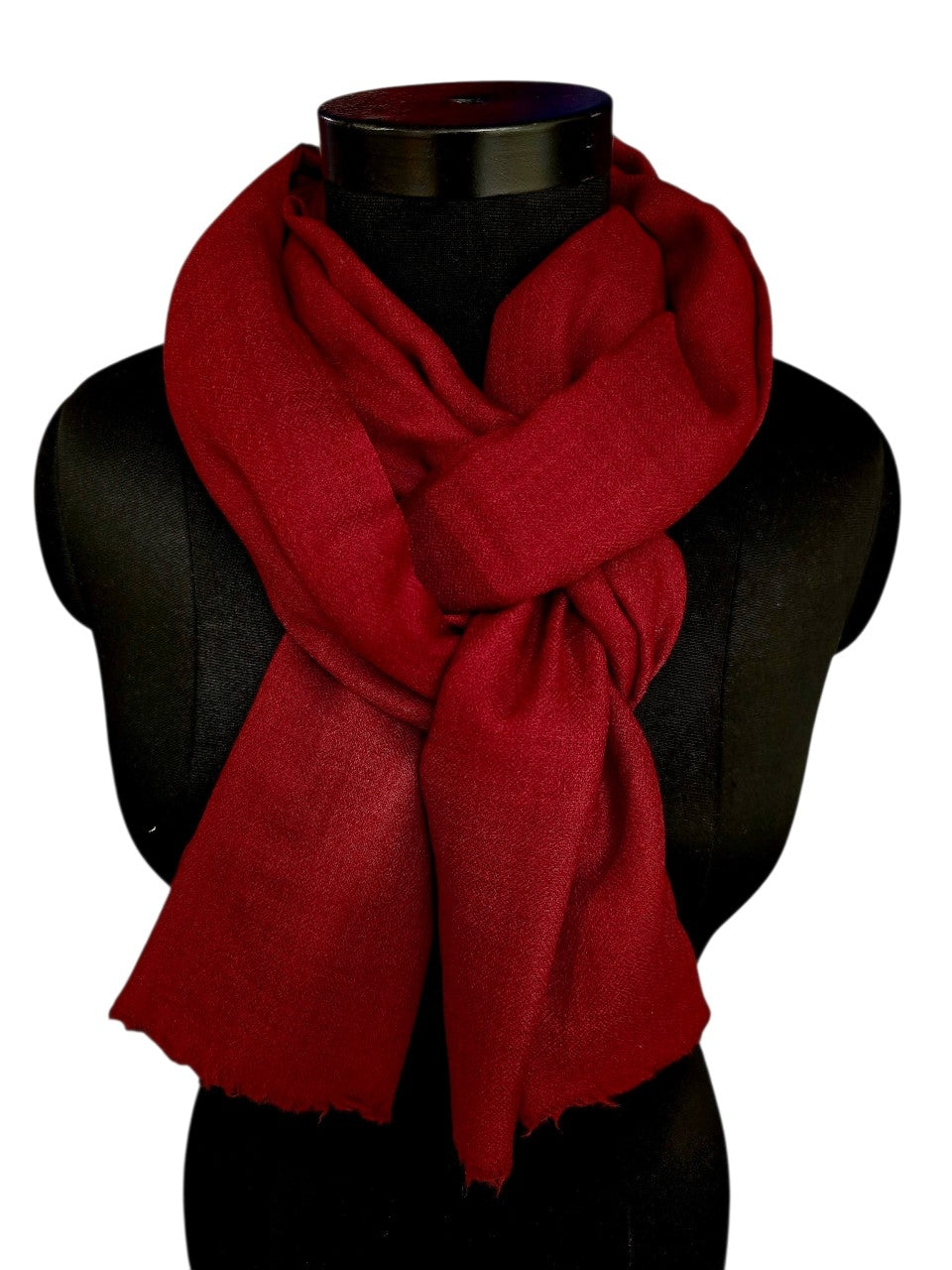 Dyp rødt cashmere skjerf(65)