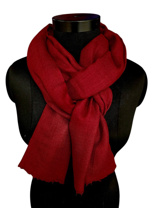 Dyp rødt cashmere skjerf(65)