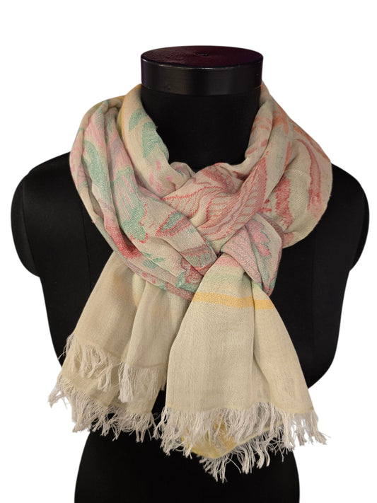 Friskt og behagelig skjerf i bomull og silke (0163)