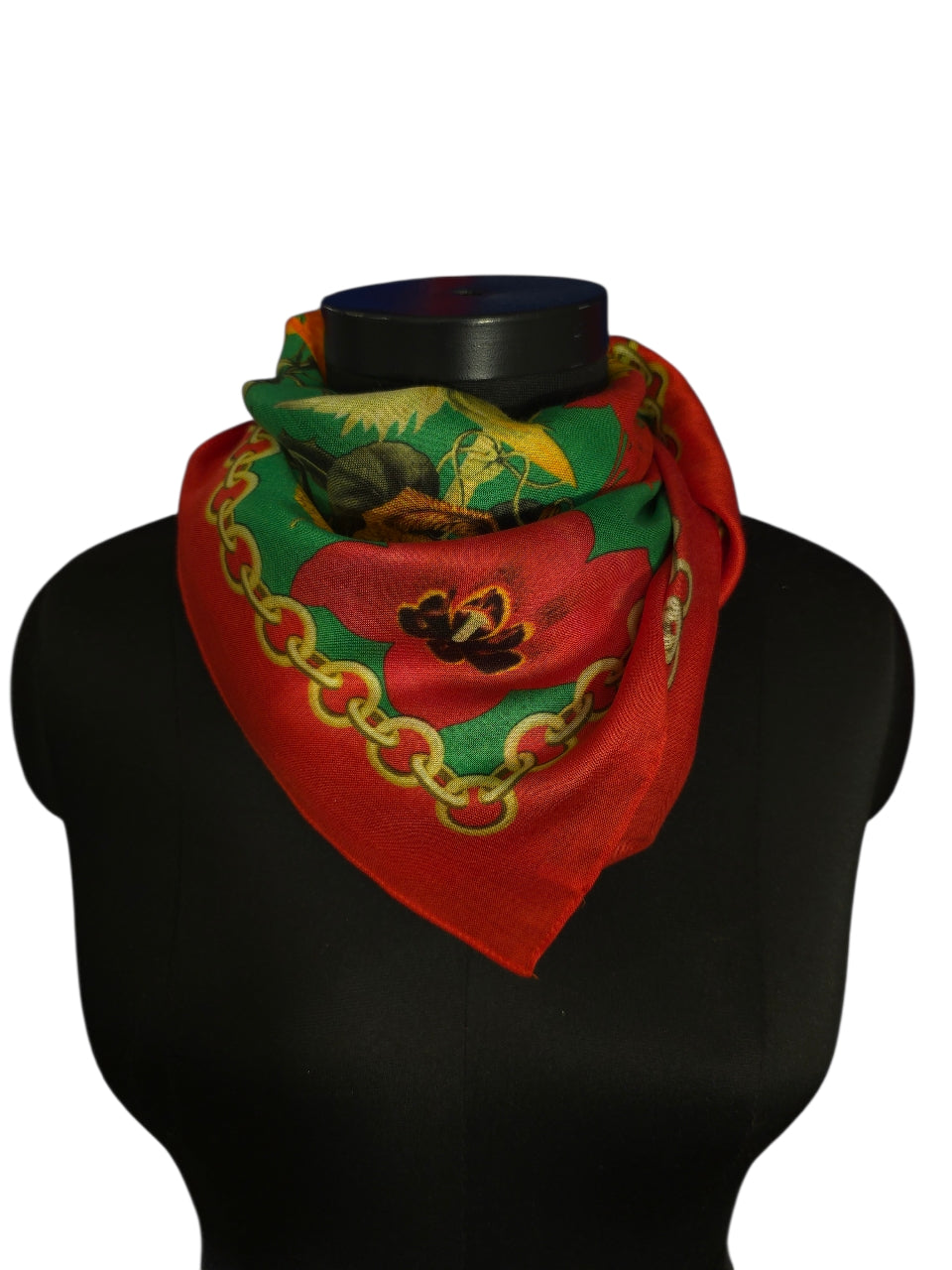 Botanisk eleganse - luksuriøst silkeskjerf på 100x100 cm (29)