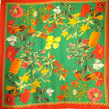 Botanisk eleganse - luksuriøst silkeskjerf på 100x100 cm (29)