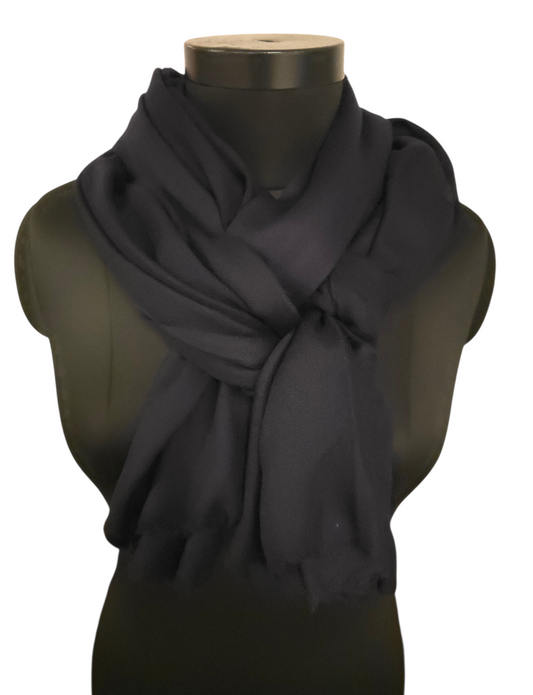 Stort marineblått cashmere sjal (04)