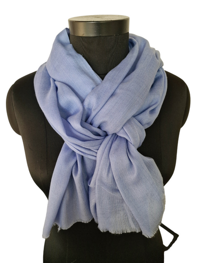 Lyseblått cashmere skjerf (04)