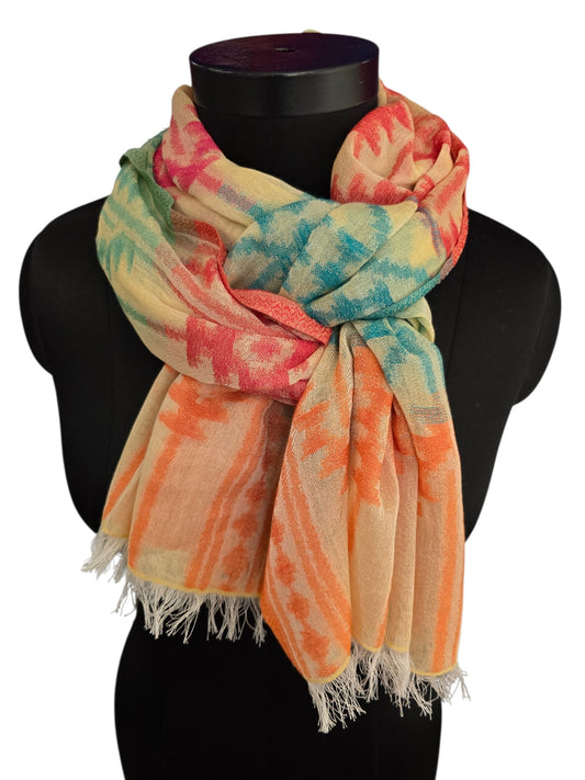 Supermykt skjerf i bomull og silke (0159)