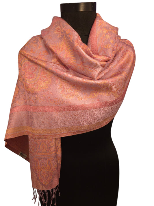 Eksklusivt 50x180 cm stort skjerf i ren silke (40)