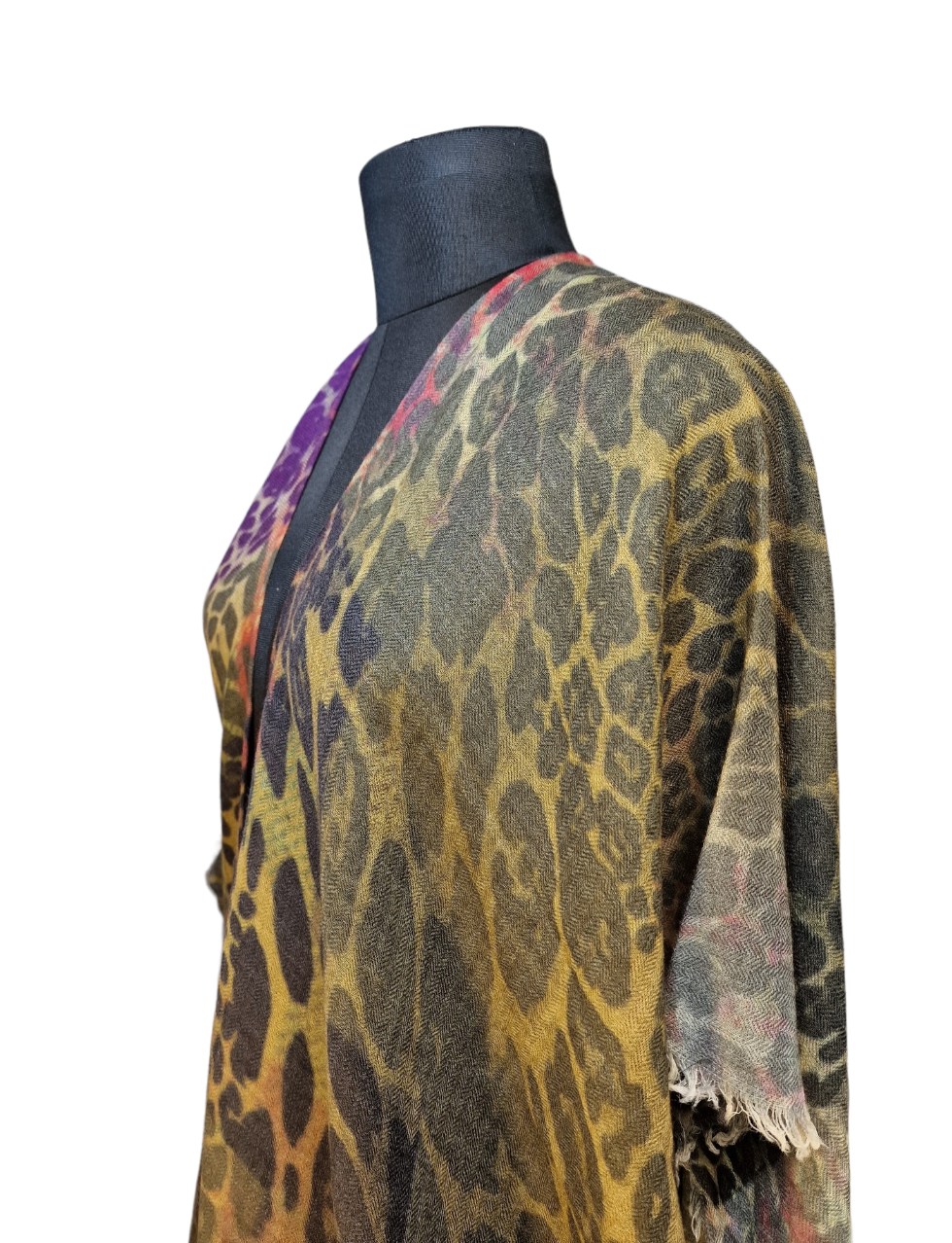 Flerfarget sjal-jakke med dyremønster (20)