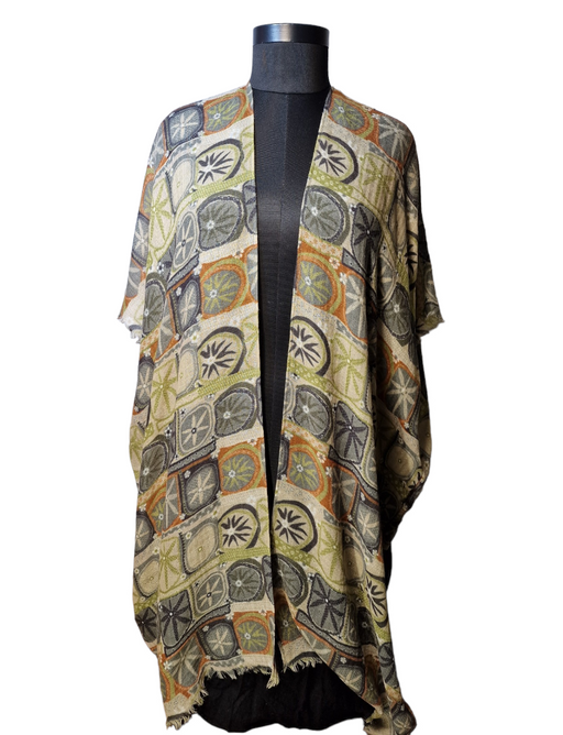 Sjal-jakke med grønt mønster (23)