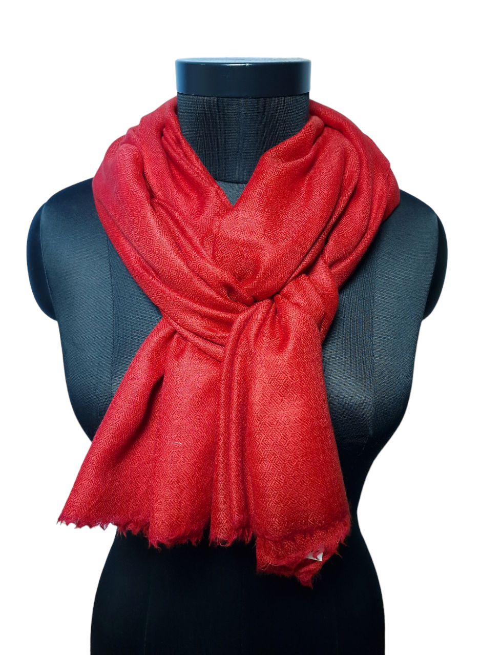 Dyp rødt cashmere skjerf(65)