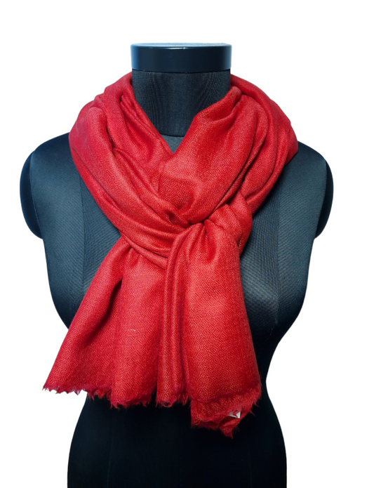 Dyp rødt cashmere skjerf(65)