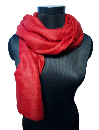Dyp rødt cashmere skjerf(65)