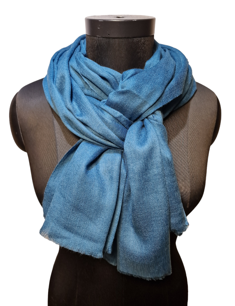 "Blekk-blått" cashmere skjerf (07)